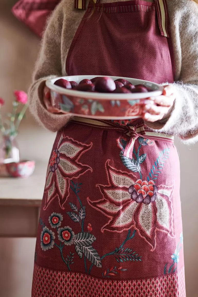 Pip Studio Flower Festival Apron Dark Pink Roze Best Sale