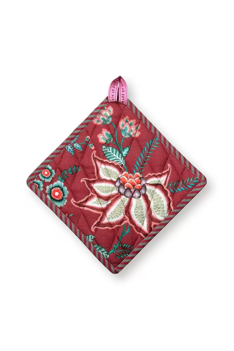 Pip Studio Flower Festival Pot Holder Square Dark Pink Store