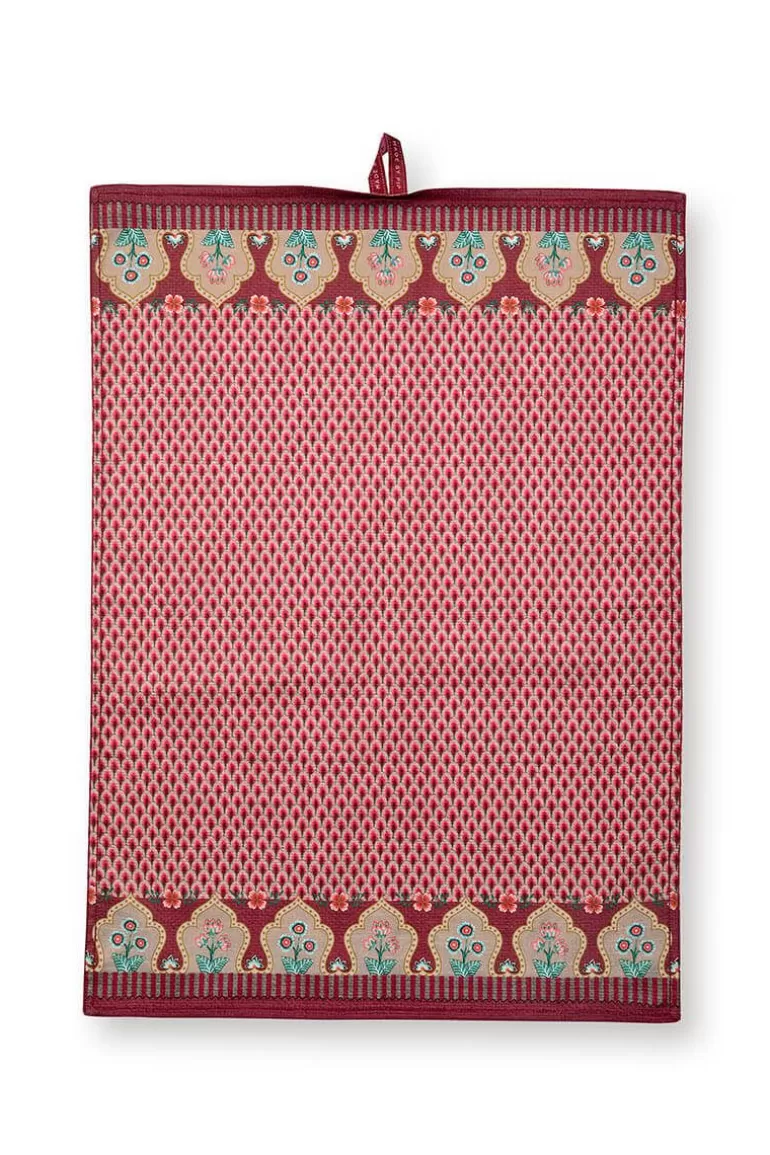 Pip Studio Flower Festival Tea Towel Red/Dark Pink Fashion