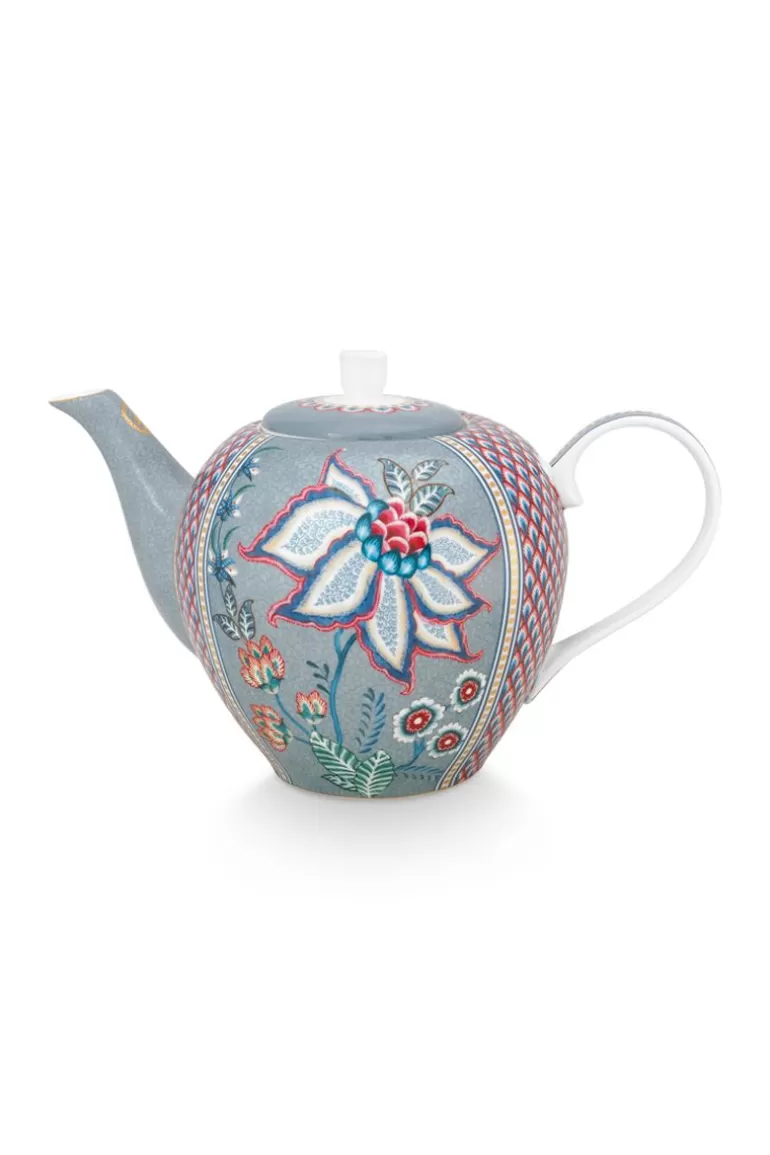 Pip Studio Flower Festival Theepot Groot Licht Blauw Clearance