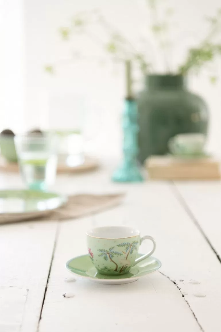 Pip Studio Jolie Espresso Kop & Schotel Groen New