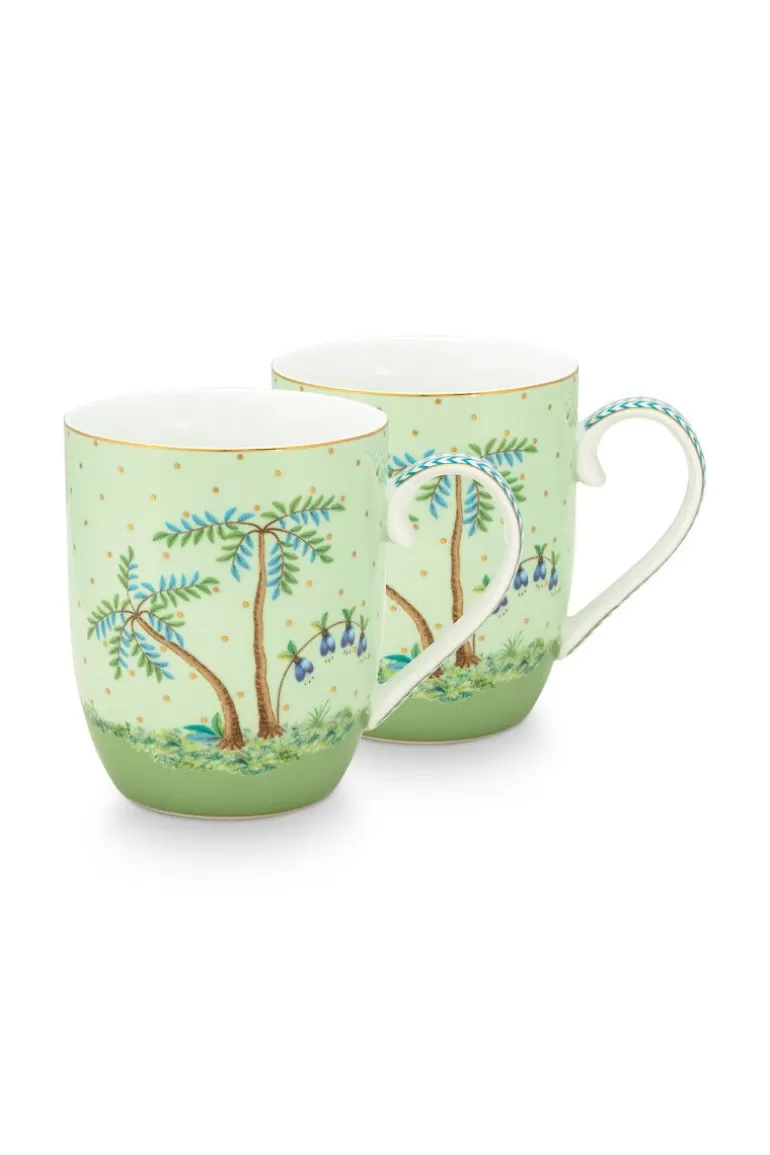 Pip Studio Jolie Set/2 Mokken Klein Gouden Stippen Groen Discount