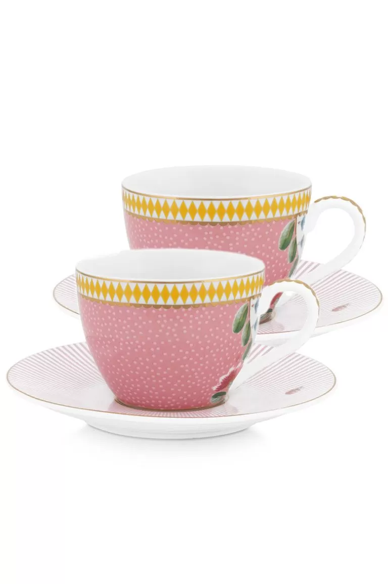 Pip Studio La Majorelle Set/2 Espresso Kop & Schotel Roze Discount