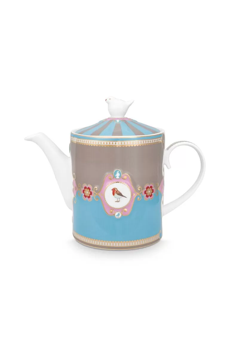 Pip Studio Love Birds Theepot Medium Blauw/Khaki Multi Online