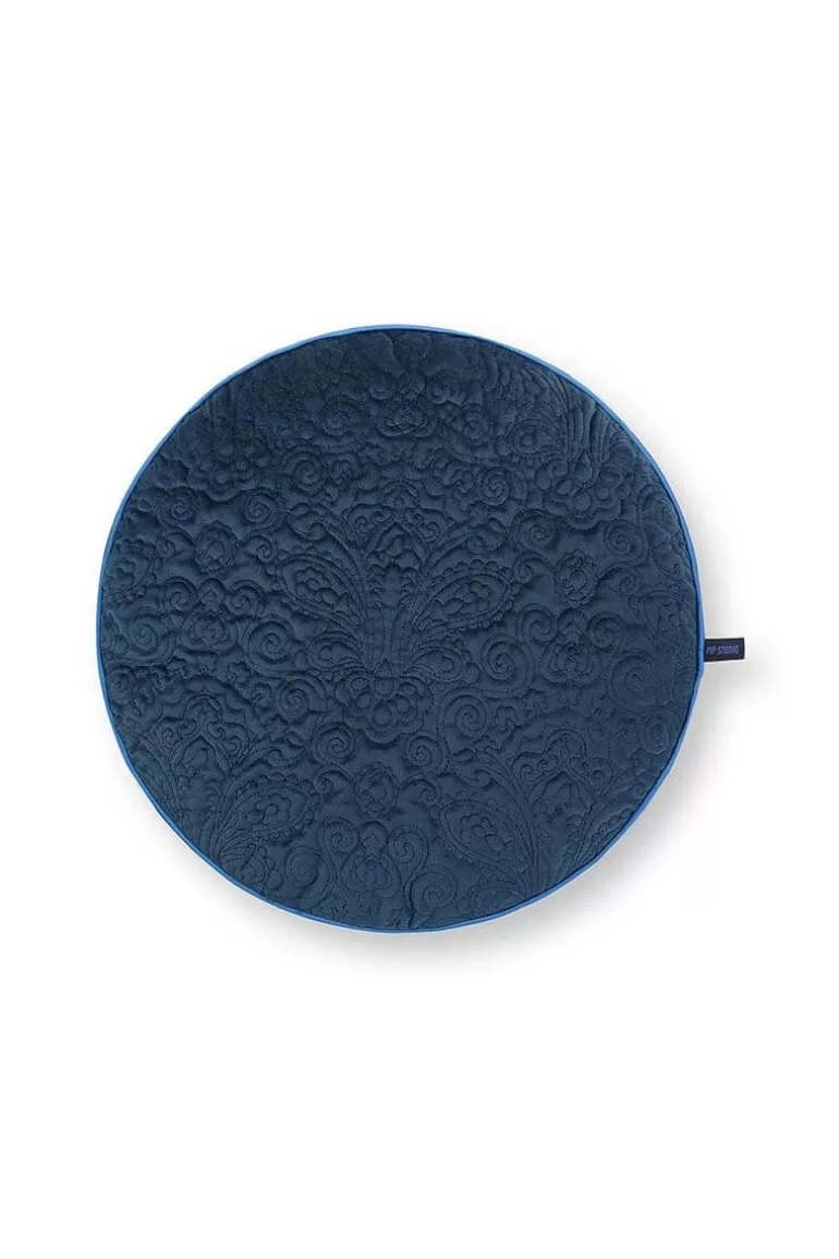 Pip Studio Sierkussen Rond Quiltey Days Donker Blauw Outlet