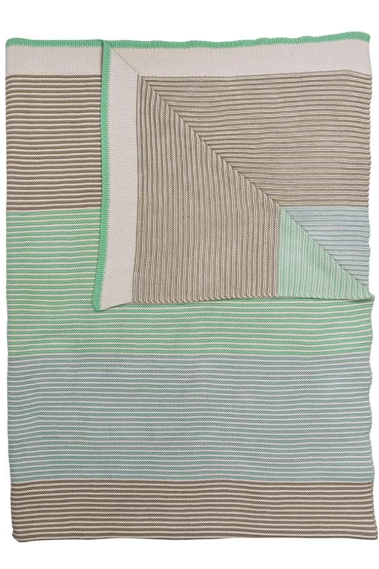 Pip Studio Throw Blockstripe Licht Groen Hot