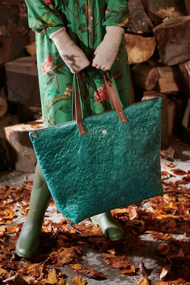 Pip Studio Tote Bag Velvet Quiltey Days Groen Shop